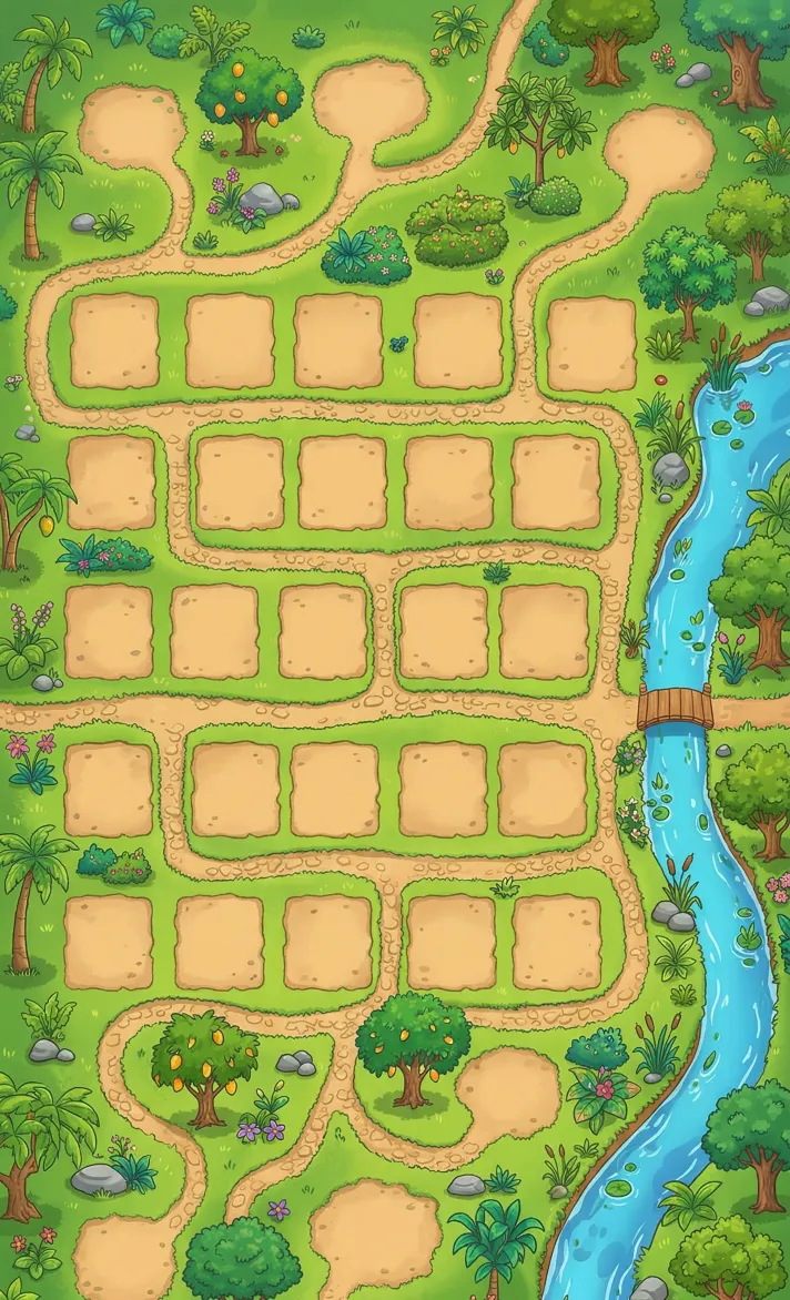 Nani's town map — empty plots waiting to be built by speaking Hindi